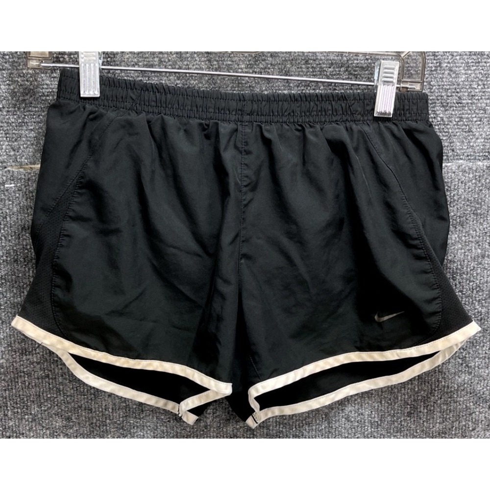 Nike Tempo Running Shorts Womens Small Black White Trim Mesh Panels 573728-010